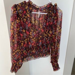 Free People - Mesh Floral Blouse